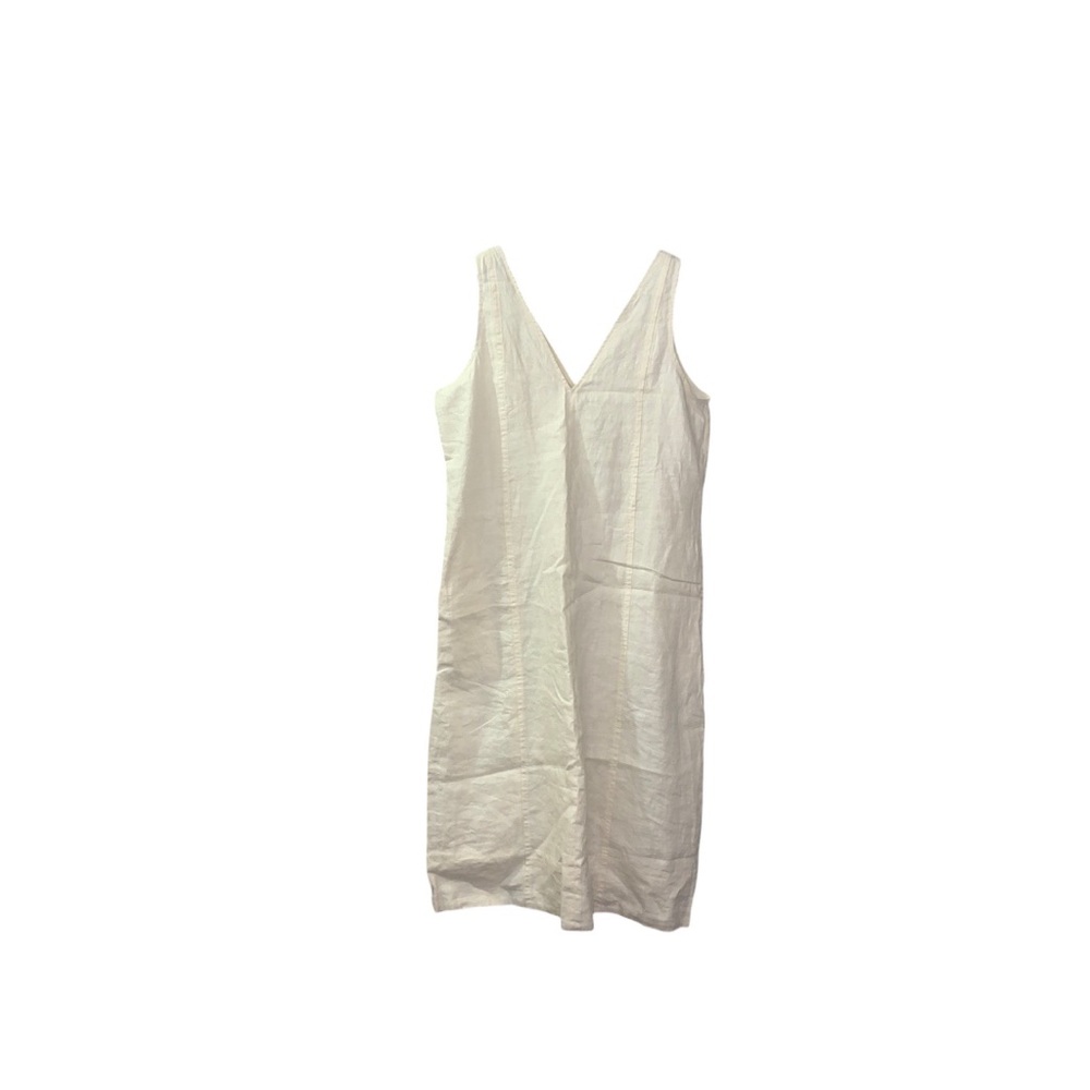 Everlane *Flaw Flax Linen Dress Off White 6 Sleeveless V-neckline Midi Travel